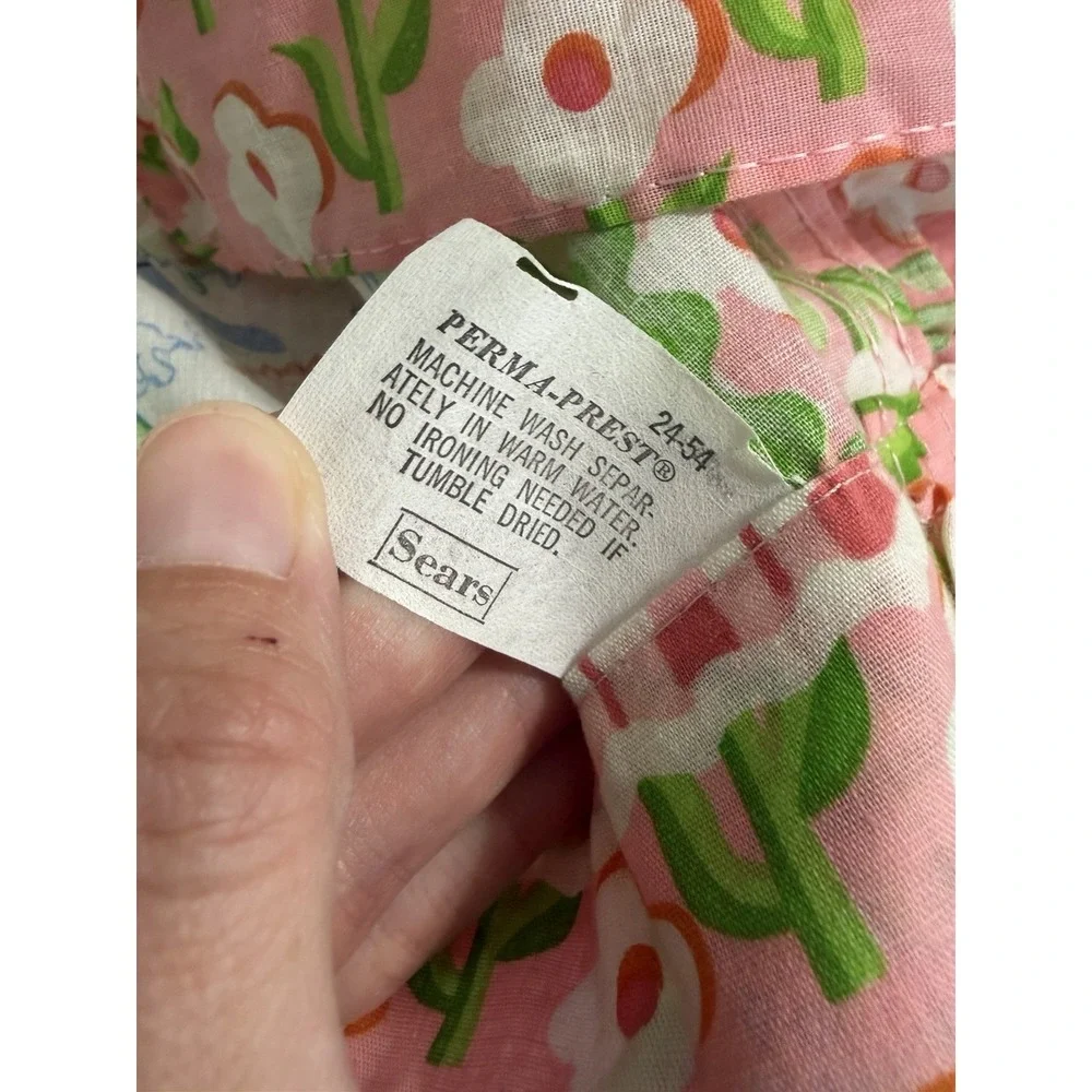 Sears 1970s Katies Patchwork Design Holly Hobby Fabric Bed Spread Cover/ Curtain